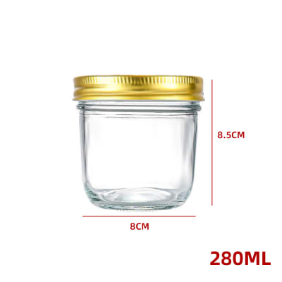 FRASCO DE VIDRIO TAPA ALUMINIO DORADO 280 ML1