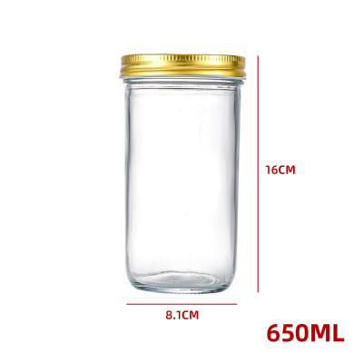 FRASCO VIDRIO TAPA DORADA ALUMINIO 650 ML1