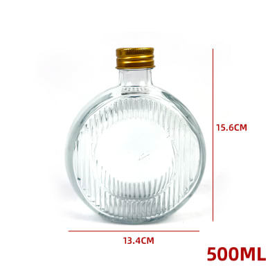 FRASCO DE VIDRIO CIRCULAR CON TAPA ALUMINIO 500 ML RELIEVES1