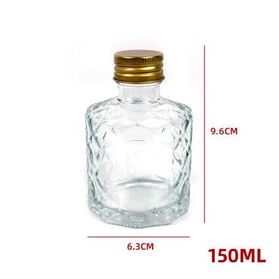 FRASCO DE VIDRIO CON TAPA ALUMINIO 100 ML CON RELIEVE DISEÑO1