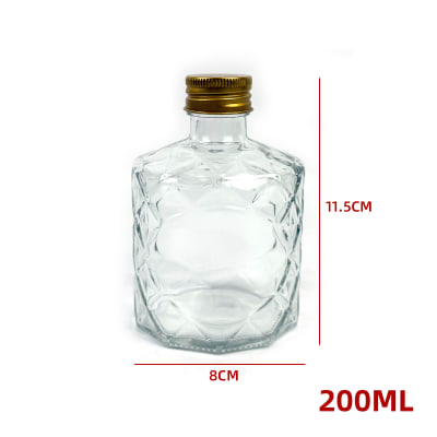 FRASCO DE VIDRIO CON RELIEVE CON TAPA ALUMINIO 200 ML1