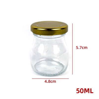 FRASCO DE VIDRIO LISO CON TAPA ALUMINIO DORADO 50 ML1
