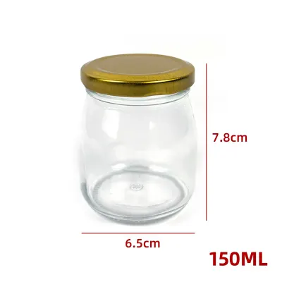 FRASCO DE VIDRIO LISO CON TAPA ALUMINIO DORADO 150 ML1