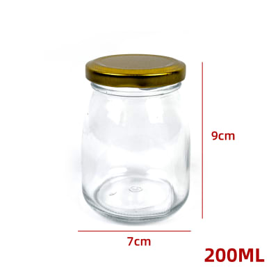 FRASCO DE VIDRIO LISO CON TAPA ALUMINIO DORADO 200 ML1