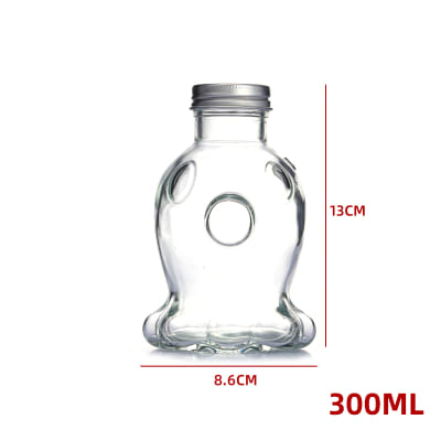 FRASCO VIDRIO DISEÑO ESCALONADO TAPA METÁLICA 300 ML1
