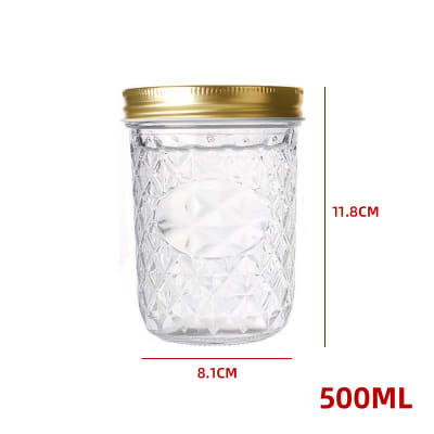 FRASCO VIDRIO COCINA TAPA PLASTICA DORADA 500 ML1