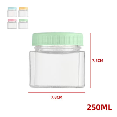 FRASCO DE VIDRIO LISO CON TAPA  PLASTICO 250 ML1