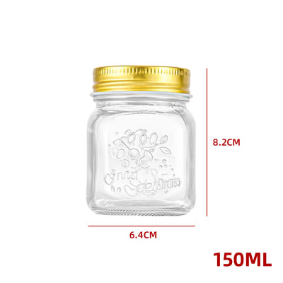 FRASCO VIDRIO RELIEVE TAPA DORADA DISEÑO 150 ML1