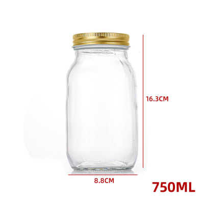 FRASCO VIDRIO TRANSPARENTE CONSERVAS, MIEL O SALSAS 750 ML1