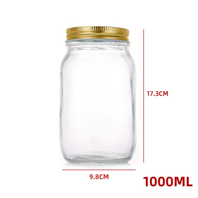 FRASCO VIDRIO TAPA DORADA 1000 ML1