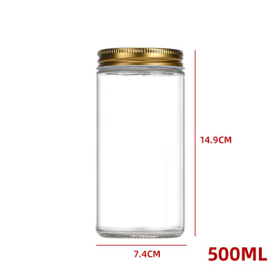 FRASCO DE VIDRIO ALTO COCINA 500 ML1