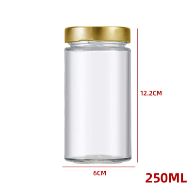 FRASCO VIDRIO TAPA ALUMINIO DORADA 250 ML DISEÑO CIRCULAR1