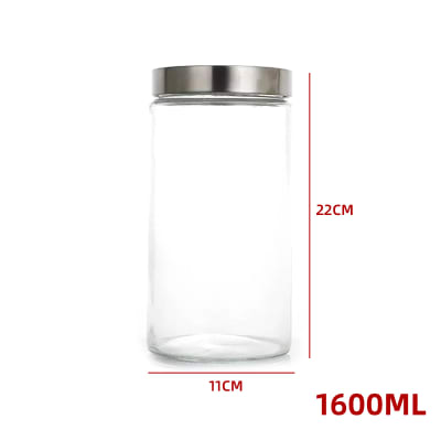 FRASCO VIDRIO GRANDE TAPA ALUMINIO 1600 ML1