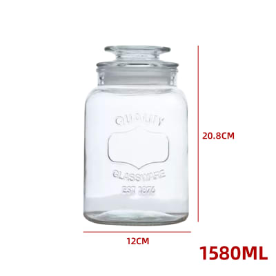 FRASCO DE VIDRIO  CON TAPAVIDRIO  12X12X20,8CM1