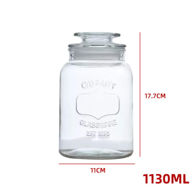 FRASCO DE VIDRIO  CON TAPAVIDRIO  11X11X17,7CM1