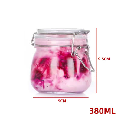 FRASCO DE VIDRIO  CON TAPA CLIP  HERMETICA  9,5X9CM--380ML1