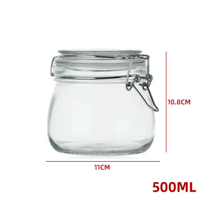FRASCO DE VIDRIO  CON TAPA CLIP  HERMETICA  11X11X10,8CM1