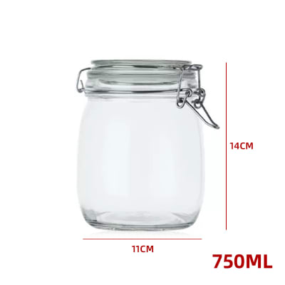 FRASCO DE VIDRIO  CON TAPA CLIP  HERMETICA  11X11X14CM1