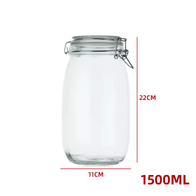 FRASCO DE VIDRIO  CON TAPA CLIP  HERMETICA  11X11X22CM1