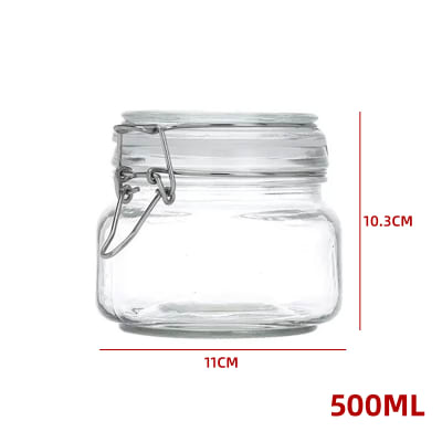 FRASCO DE VIDRIO  CON TAPA CLIP  HERMETICA  11X11X10,3CM1