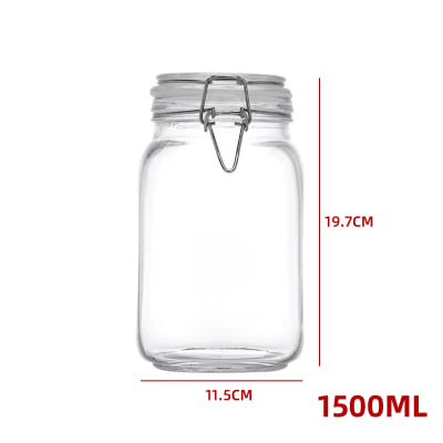 FRASCO DE VIDRIO  CON TAPA CLIP  HERMETICA  11,5X11,5X19,7CM1