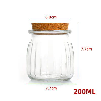 FRASCO DE VIDRIO DISEÑO LINEAS CON TAPA CORCHO CAPACIDAD 200 ML1