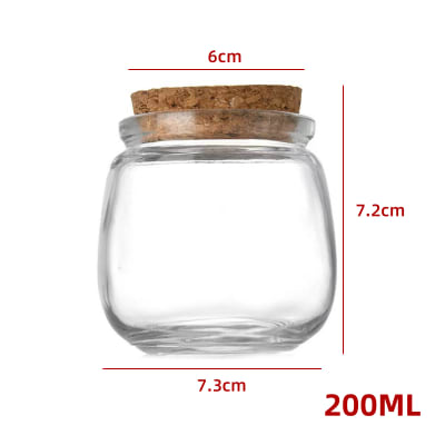 FRASCO DE VIDRIO TAPA CORCHO 200 ML1