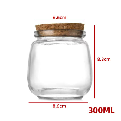 FRASCO DE VIDRIO TAPA CORCHO 300 ML1