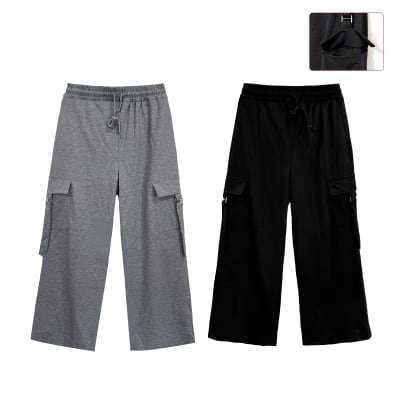 PANTALON BUZO PIERNA ANCHA COLORES NEGRO Y GRIS1
