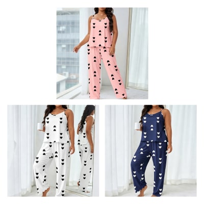 PIJAMA CONJUNTO PANTALON 2 PCS MUJER CORAZONES  L/XL1