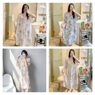 PIJAMA CAMISON MUJER FLORES OVERSIZE T/U1