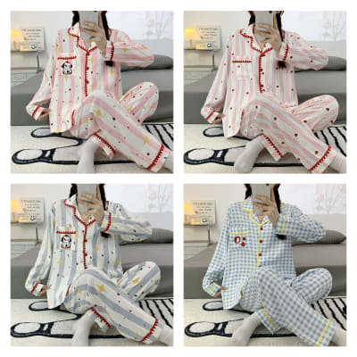 PIJAMA CONJUNTO PANTALON 2 PCS MUJER ESTRELLAS OSITO OVERSIZE M/L/XL1