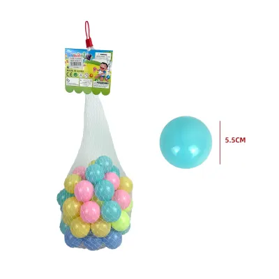 PELOTAS PLÁSTICAS COLORES SURTIDOS  5.5CM  X50PCS1