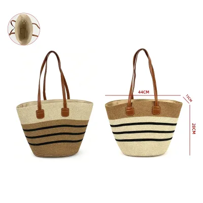 BOLSO PLAYERO TEJIDO RAYAS 44X28X15 CM1