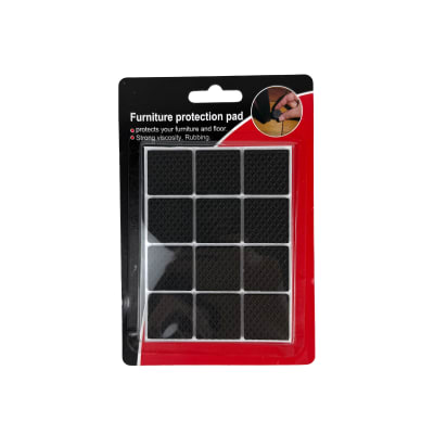 PROTECTOR ADHESIVO CUADRADO PARA MUEBLES 12 PCS 2.5 CMX3MM1