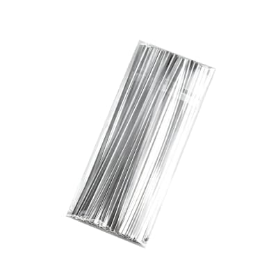 AMARRAS METALICAS /  ALAMBRE FORRADO  PARA CIERRE DE BOLSAS  PLATEADO 10 CM 100 PCS1