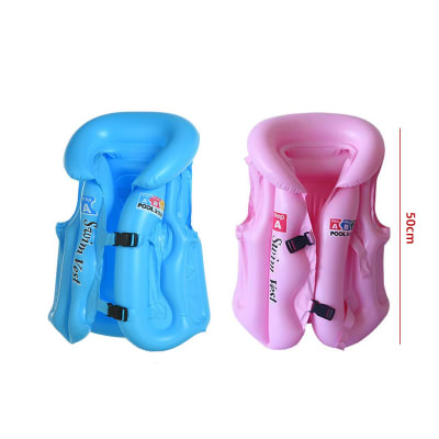 CHALECO SALVAVIDAS ROSADO/CELESTE 50CM1