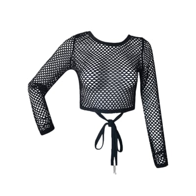 CAMISETA DE MUJER MANGA LARGA COLOR NEGRO1