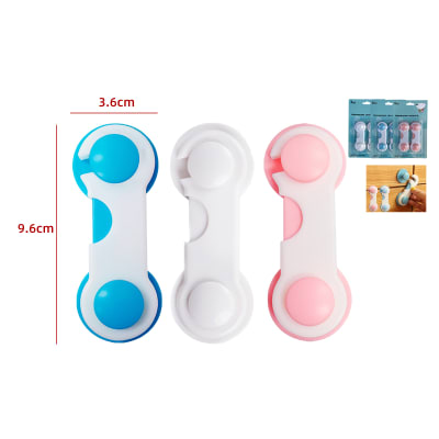 SEGURO PARA PUERTAS Y CAJONES 10X3.7X15CM | 12 UNID1