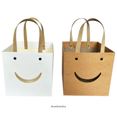 BOLSA DE REGALO COLOR LISO CAJA SONRRIENTE 10X10X10CM | 12 UNID1