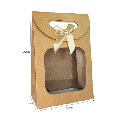 BOLSA DE REGALO COLOR LISO TRANSPARENTE CON LAZO 20.5X14.5X7.5CM | 12 UNID1