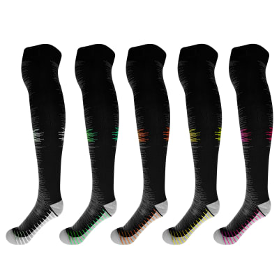 CALCETINES DE COMPRESION DE VARICES RAYADOS EN GRIS | 12 UNID1