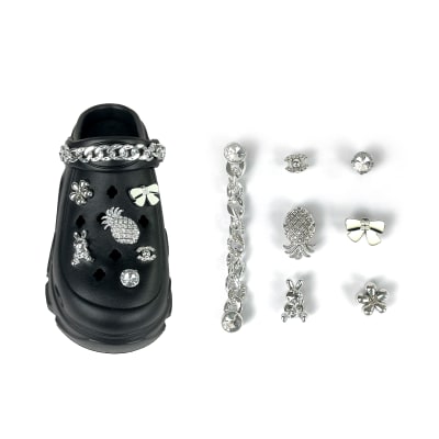 PINS PARA SANDALIAS DORADOS CADENA/PIÑA/LAZO | 12 UNID1