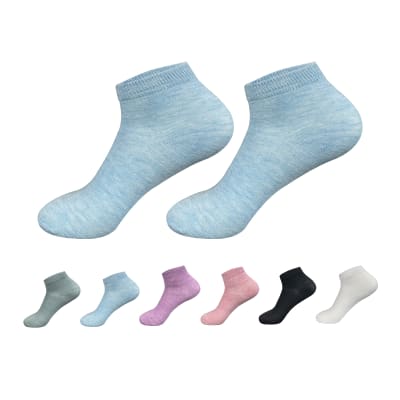 CALCETINES DE NIÑA JUVENIL CORTE TOBILLO COLORES LISO TALLA 13-16 | 12 UNID1