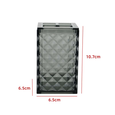 PORTACEPILLO DE DIENTES TRANSPARENTE GRIS 10.7X6.5X6.5CM1