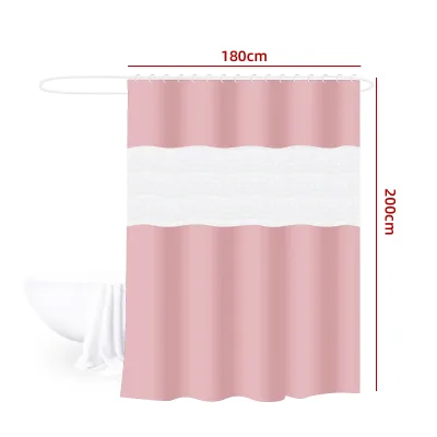 CORTINA DE DUCHA ROSADO 180X200CM1