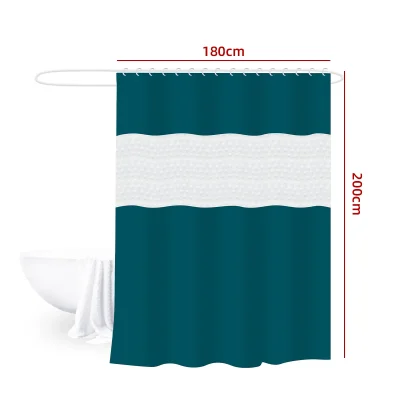 CORTINA DE DUCHA 180}X200 VERDE OSCURO1