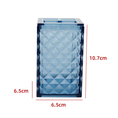 PORTA CEPILLO DE DIENTES TRANSPARENTE AZUL 10.7X6.5X6.5CM1