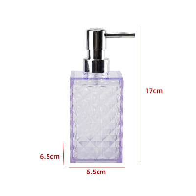 DISPENSADOR DE JABON TRANSPARENTE LILA 17X6.5X6.5CM 1