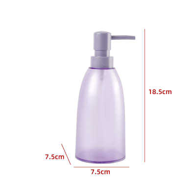 DISPENSADOR DE JABON TRANSPARENTE LILA 17X7.5X7.5CM 1